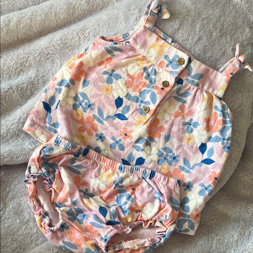 Carter's Floral Diaper Cover Set in Pink and Blue